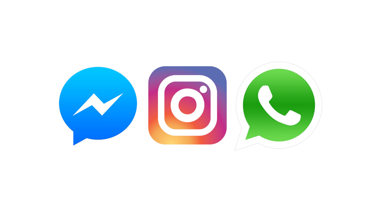 logo de Messenger Instagram et WhatsApp