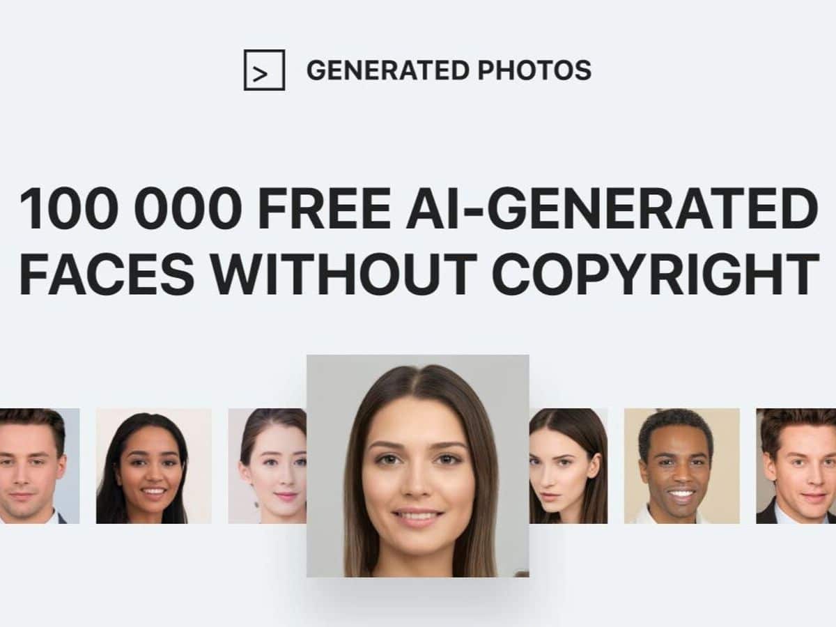 banque image visages crées par IA