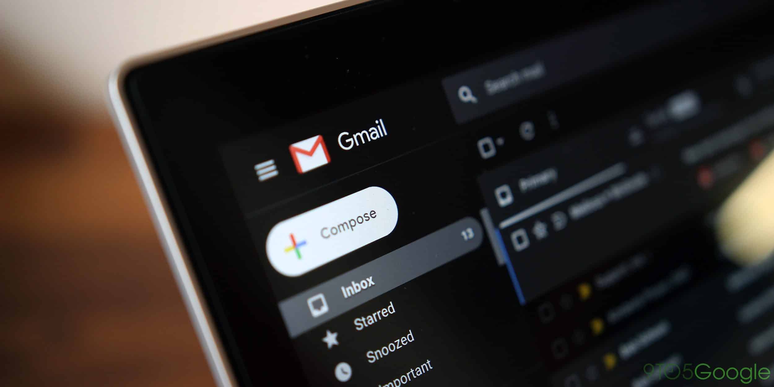 Le dark mode sur Gmail