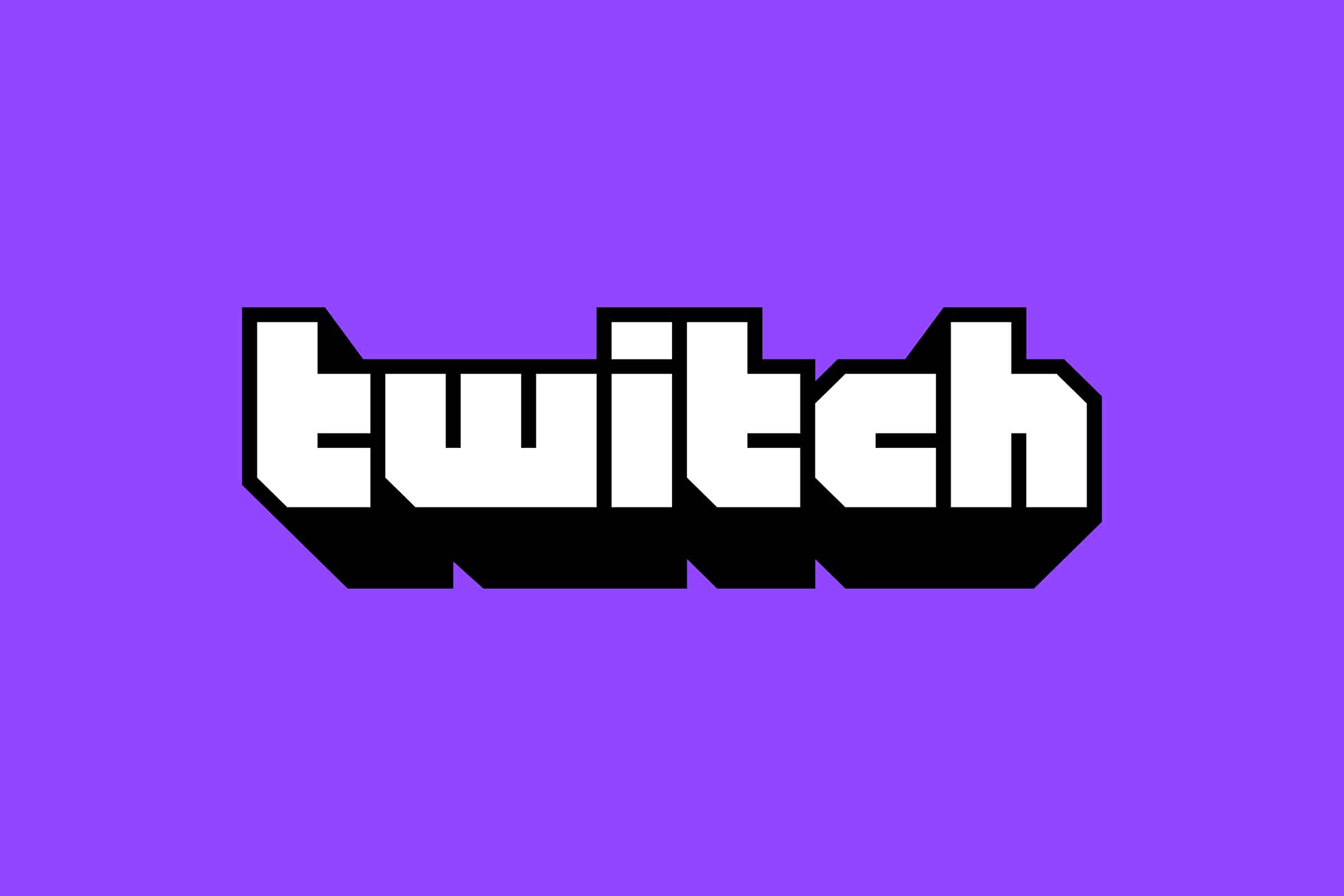 Le nouveau logo de Twitch sur fond violet.
