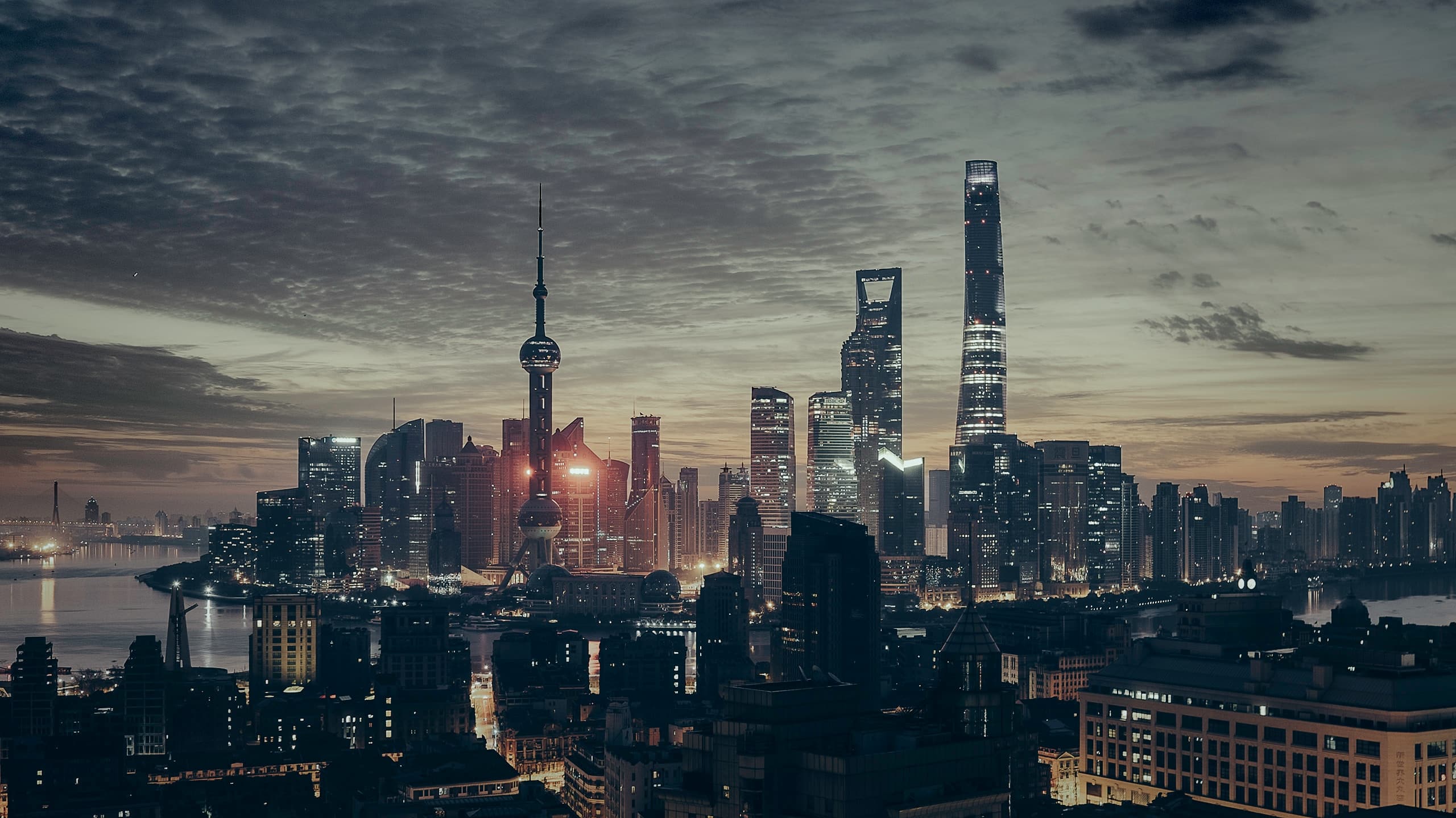 La ville de Shangai de nuit