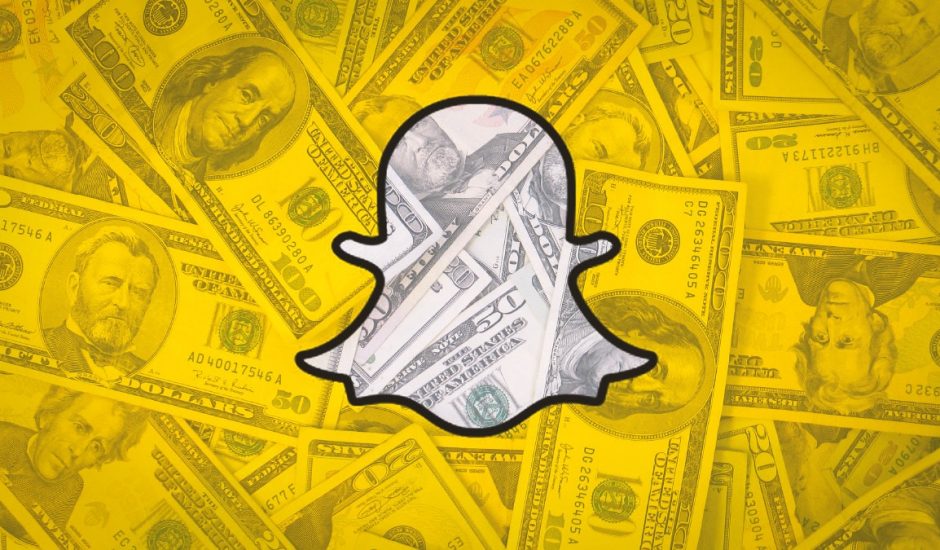 logo de Snapchat avec des dollars américains