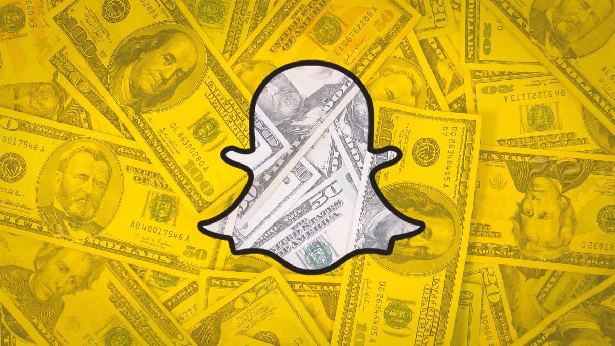 logo de Snapchat avec des dollars américains