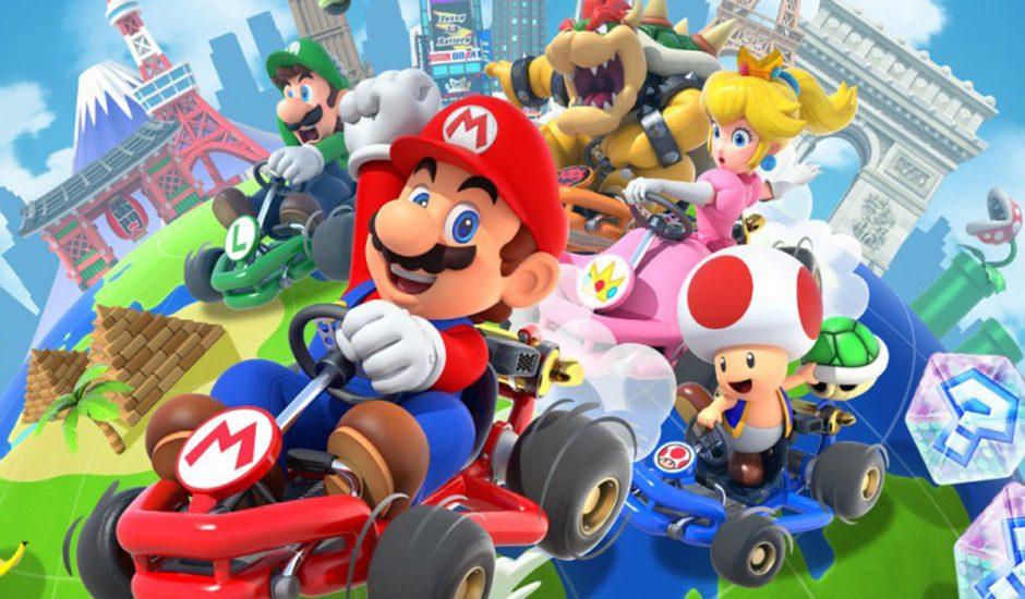 L'affiche du jeu Mario Kart tour développé par Nintendo