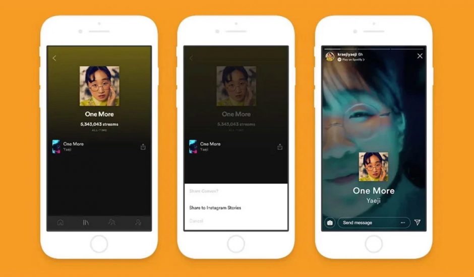 Les vidéos Canvas de Spotify dans les stories Instagram