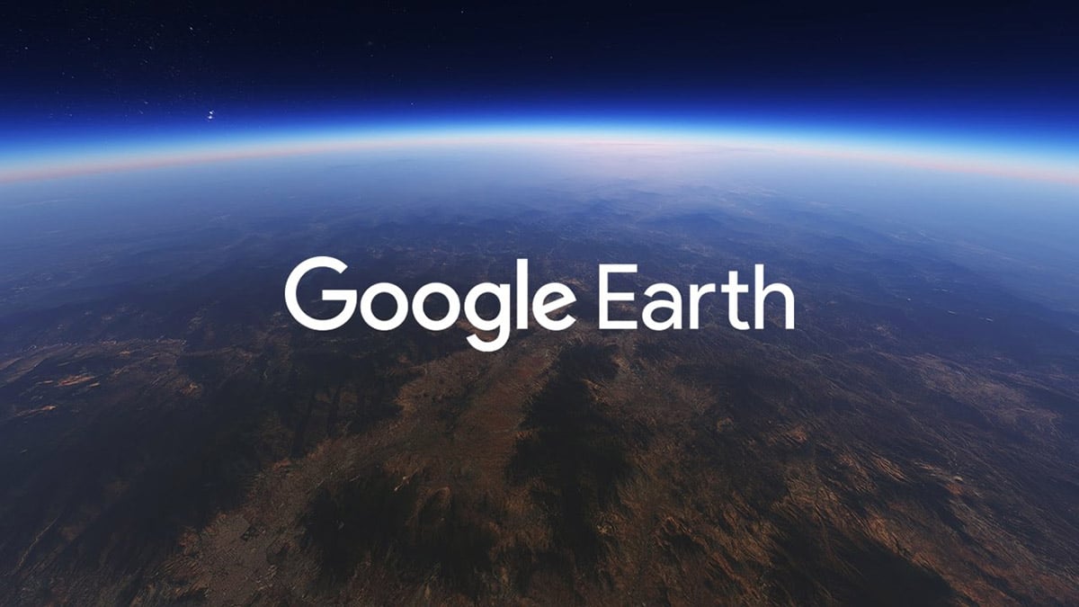 Le logo Google Earth sur une photo prise depuis l'espace
