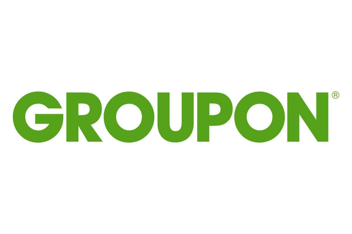 Le logo de Groupon sur fond blanc.