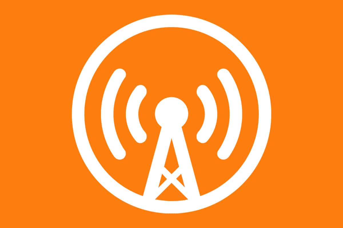 Le logo Overcast sur fond orange