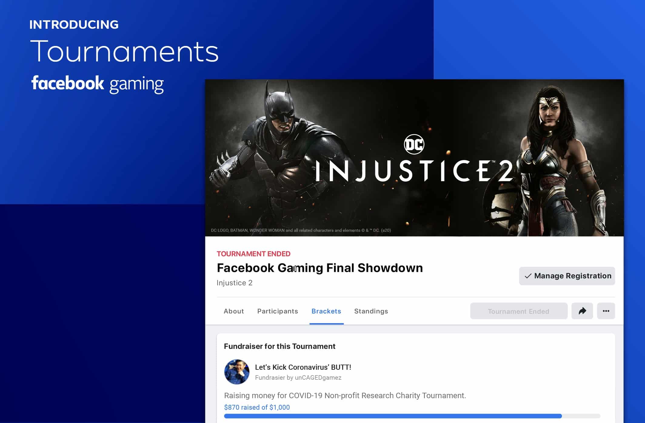 Tournois est désormais disponible sur Facebook Gaming.