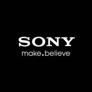 Le logo Sony et le slogan de la firme sur fond noir.