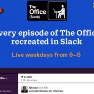 Image de présentation du projet qui recréé la série "The Office" sur Slack.