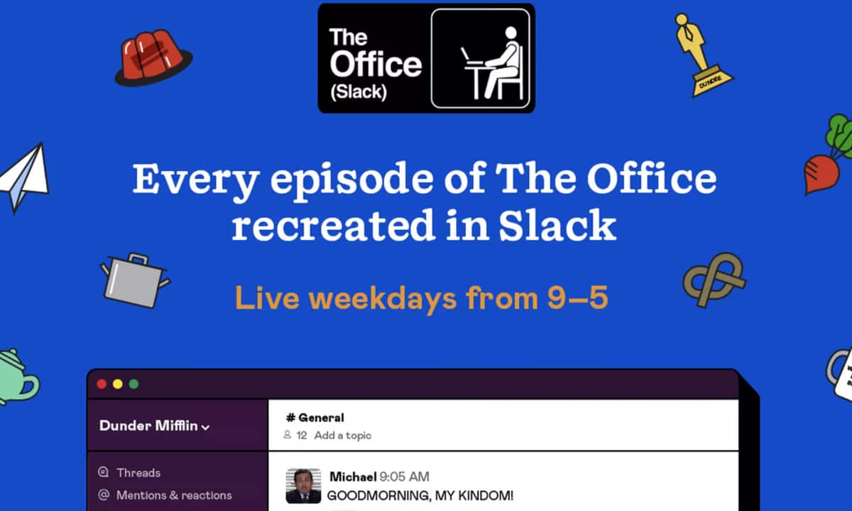 Image de présentation du projet qui recréé la série "The Office" sur Slack.