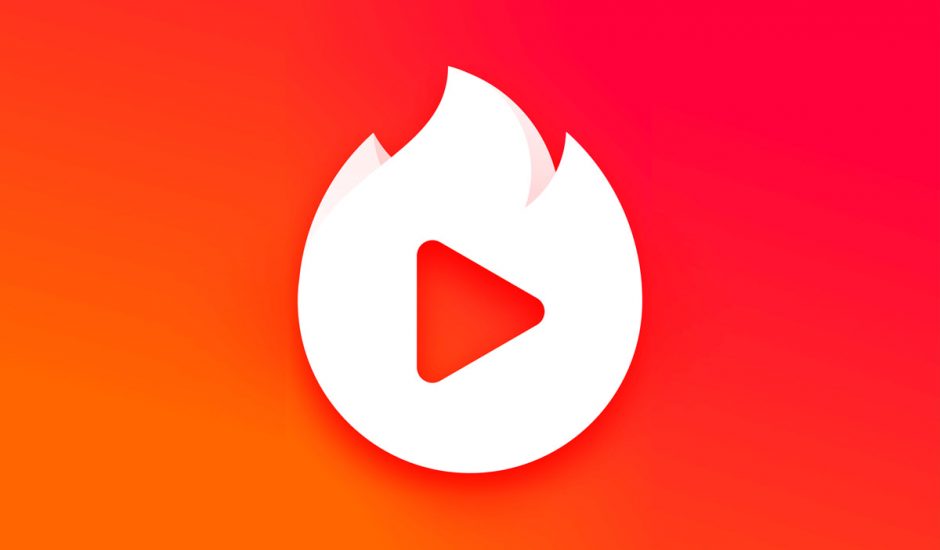 Le logo de Vigo Video sur un fond dégradé orange et rouge.