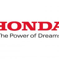 Le logo et le slogan de Honda sur un fond blanc.
