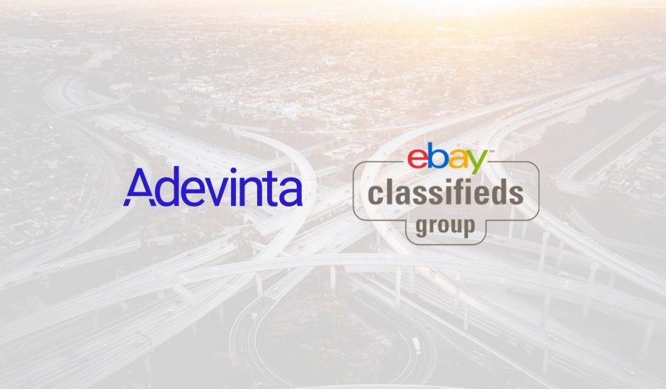 Illustration présentant le logo de Adevinta et celui des petites annonces d'eBay