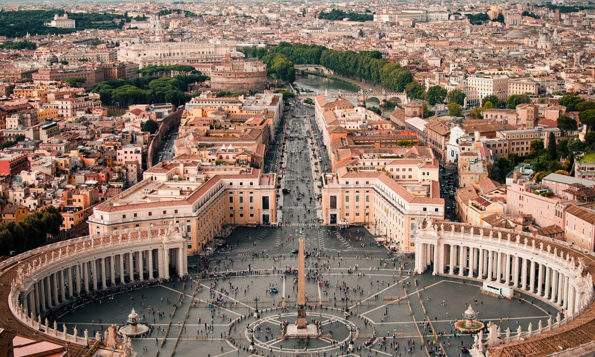 Vue aérienne de la ville du Vatican