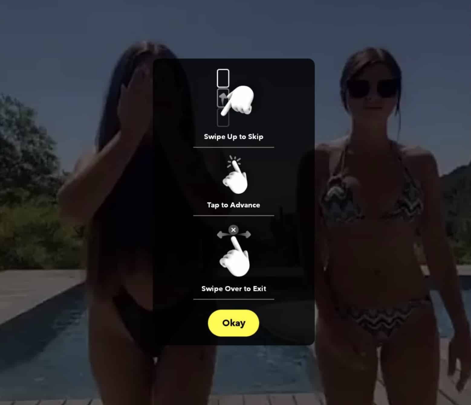 Aperçu du balayage vertical testé par Snapchat.