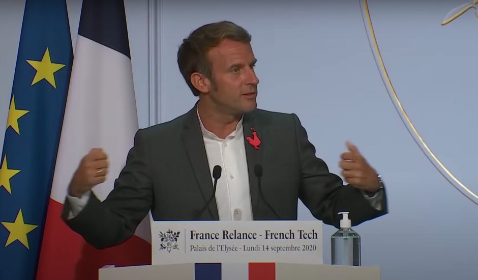 Emmanuel Macron lors de son discours devant des entreprises françaises numérique