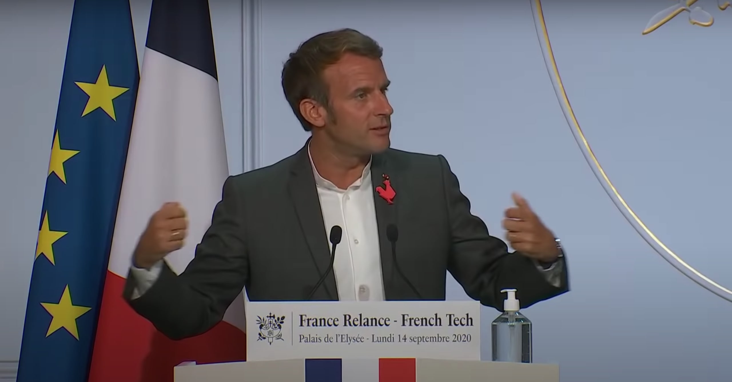 Emmanuel Macron lors de son discours devant des entreprises françaises numérique
