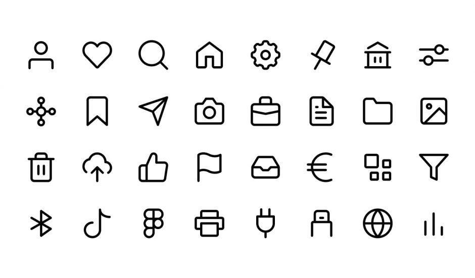 exemples d'icônes via Basicons