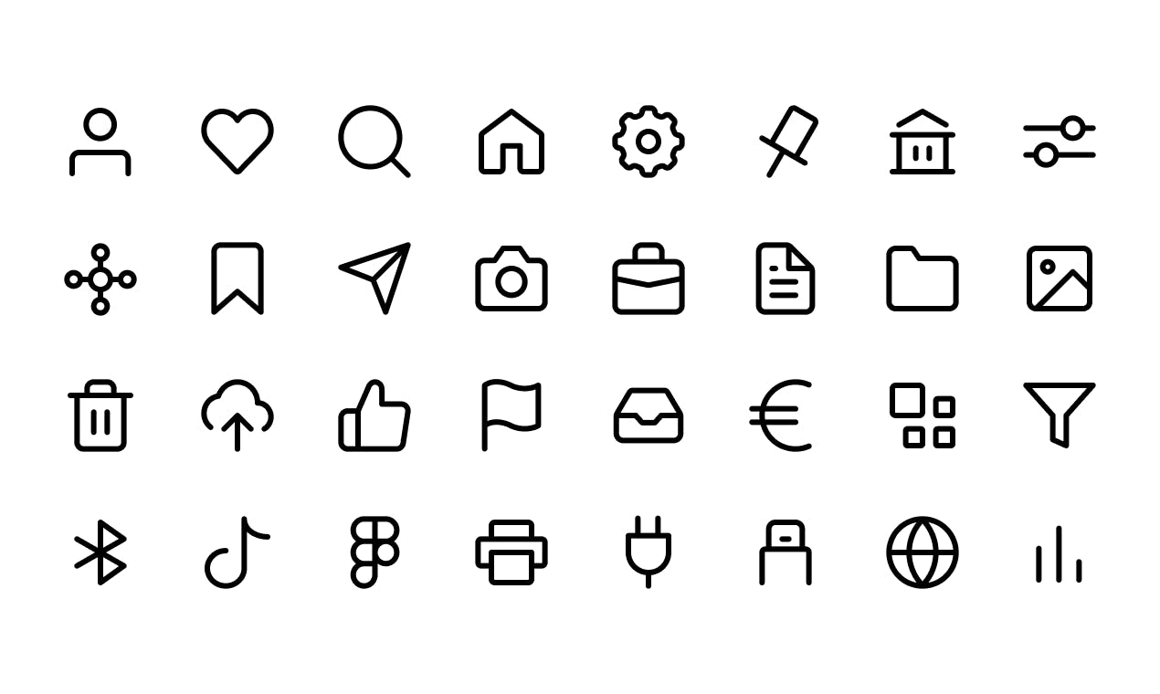 exemples d'icônes via Basicons