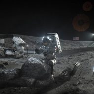Des astronautes explorent la Lune.