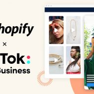 Les logos TikTok et Shopify.