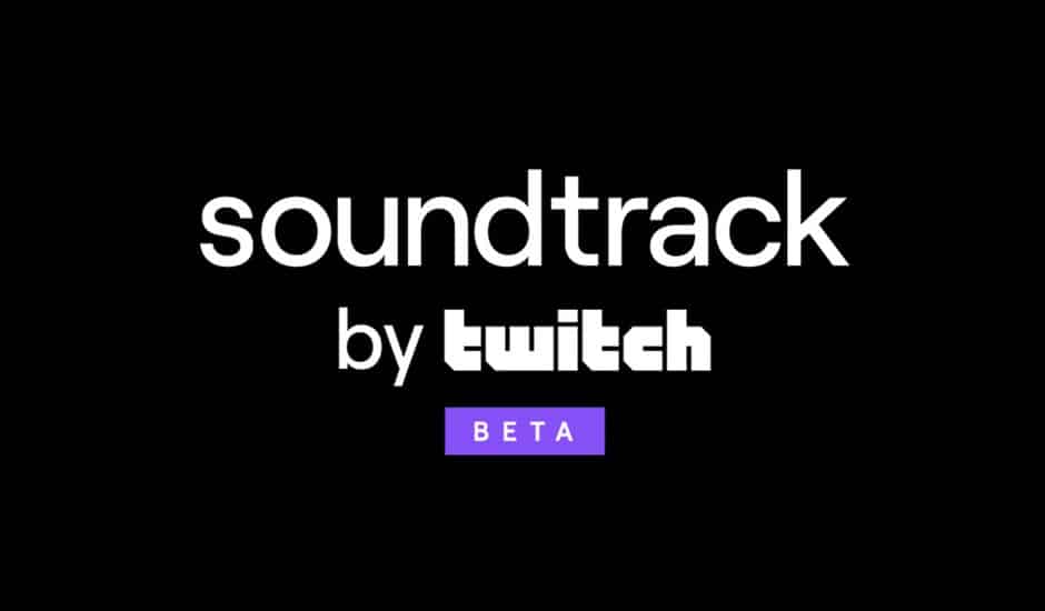 Le logo de Soundtrack by Twitch sur fond noir.