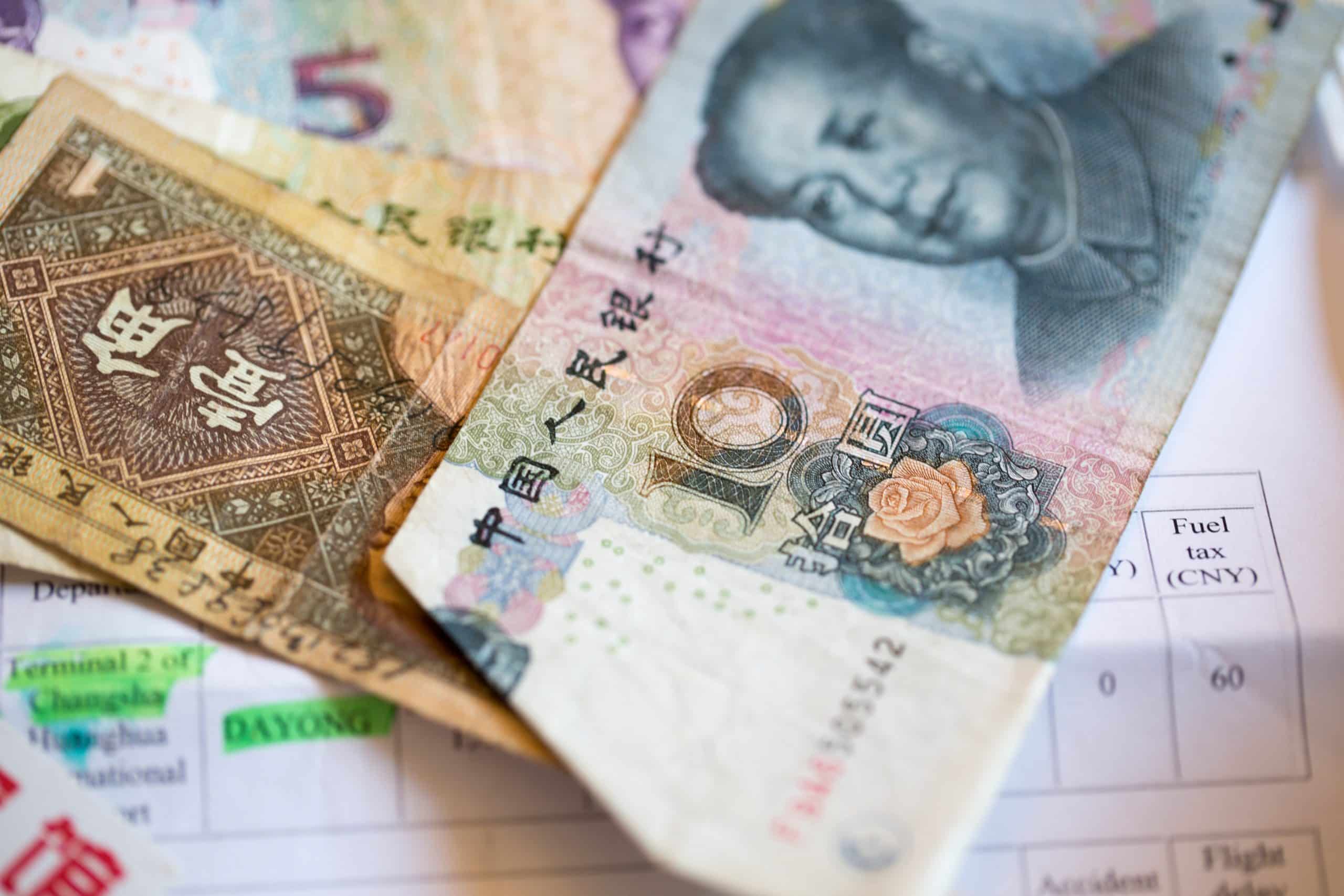 Des billets de yuan, la monnaie chinoise