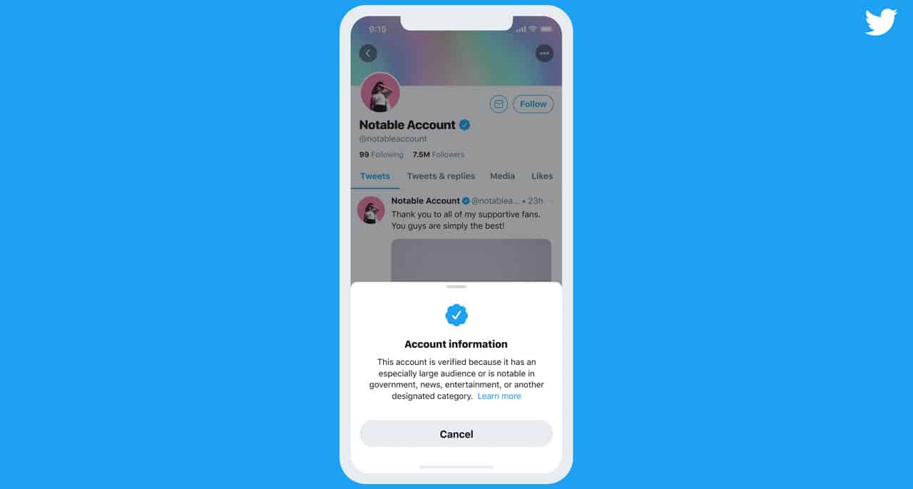 L'exemple des nouveaux comptes Twitter certifiés à partir de 2021.