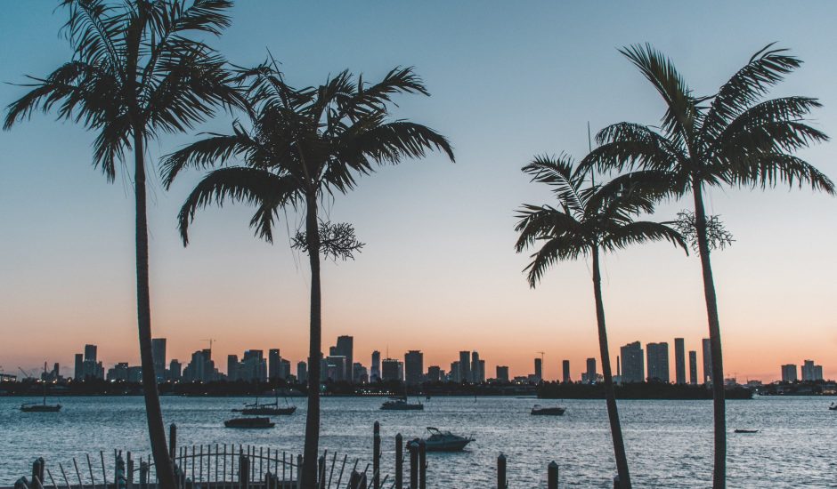 Coucher de soleil sur Miami en Floride