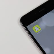 L'icone de l'application Snapchat sur un IPhone.