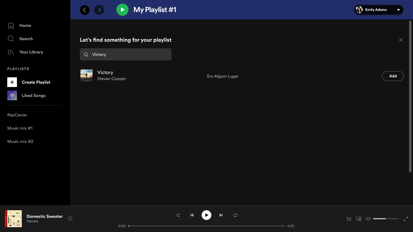 La nouvelle interface de création de playlist sur Spotify