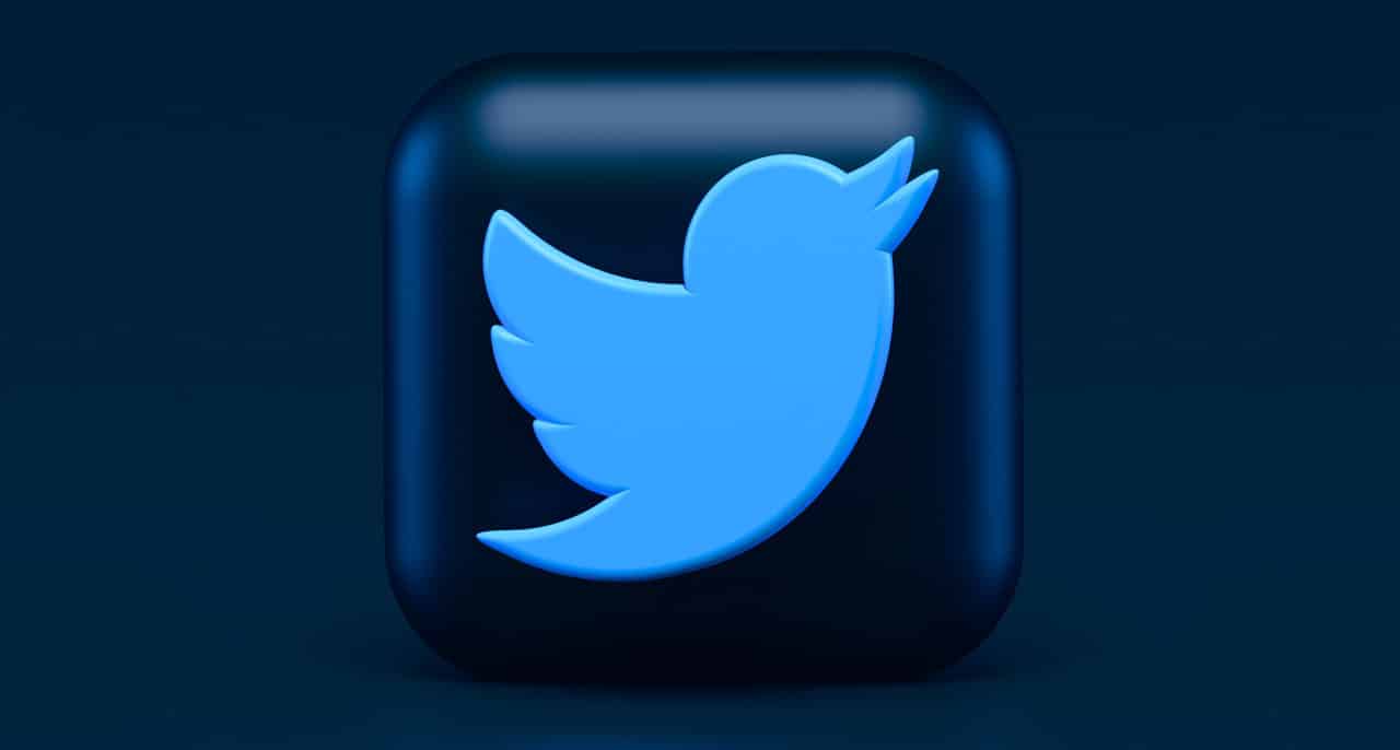 Le logo de Twitter en 3D.