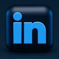 Le logo de LinkedIn en 3D.