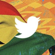 Le logo de Twitter devant le drapeau du Ghana.