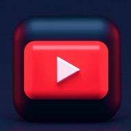 Le logo de YouTube en 3D.