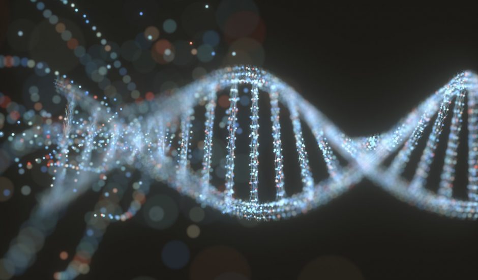 Image d'un brin d'ADN. Retron Library Recombineering, RLR, CRISPR