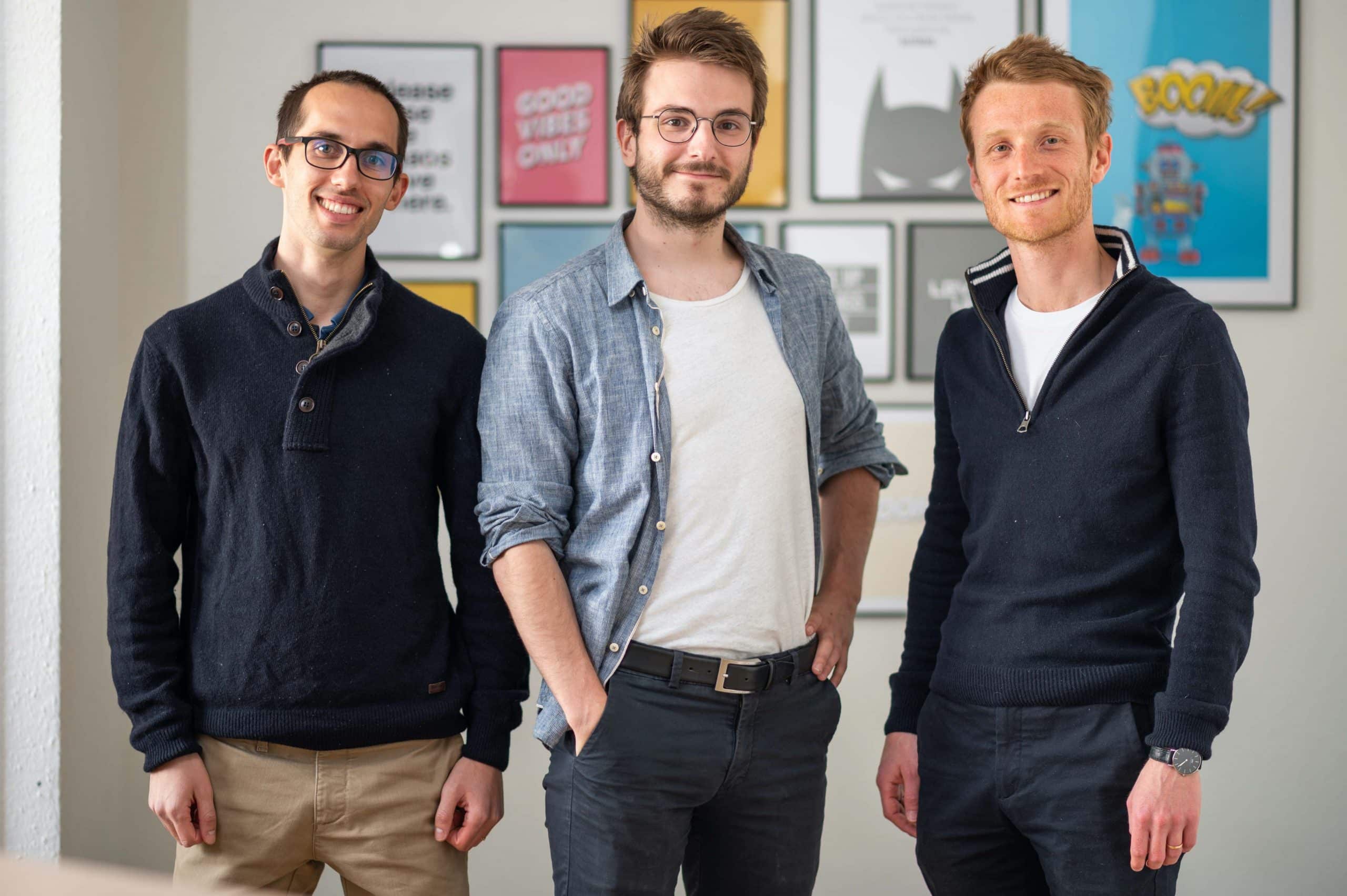 De gauche à droite : Sebastien Beyet, PDG et co-fondateur ; Lucas Bertola, CTO et co-fondateur ; Clément Mauguet, co-fondateur