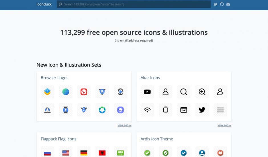 exemple d'icônes disponibles dans IconDuck