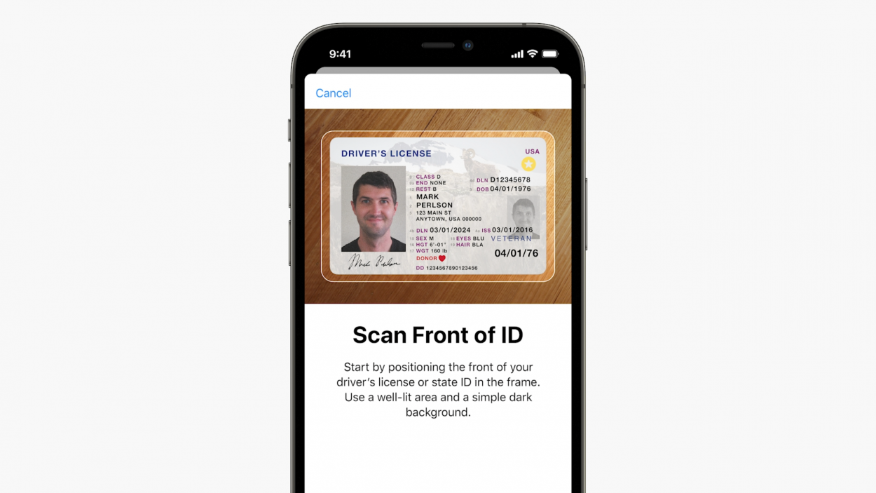Inscription de son permis de conduire dans iOS 15