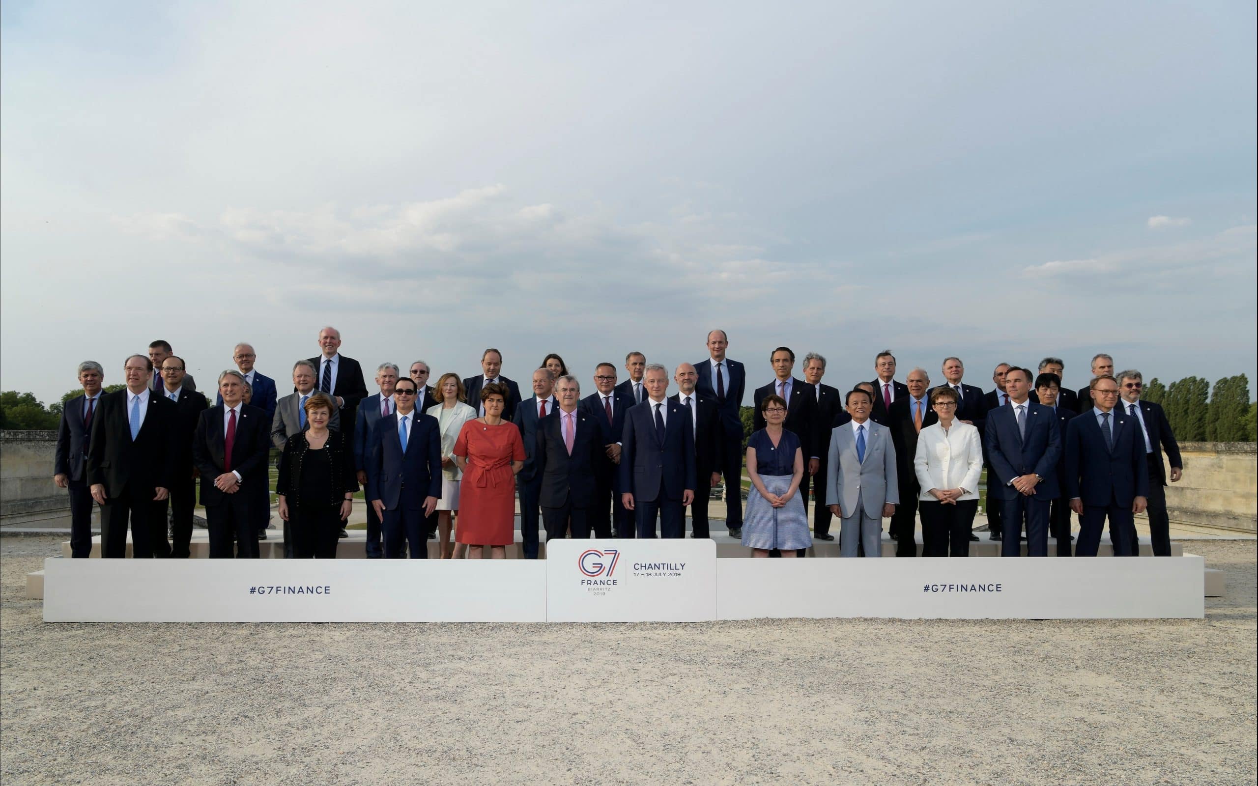 Les ministres de finances du G7 lors de leur réunion à Chantilly en France en juillet 2019