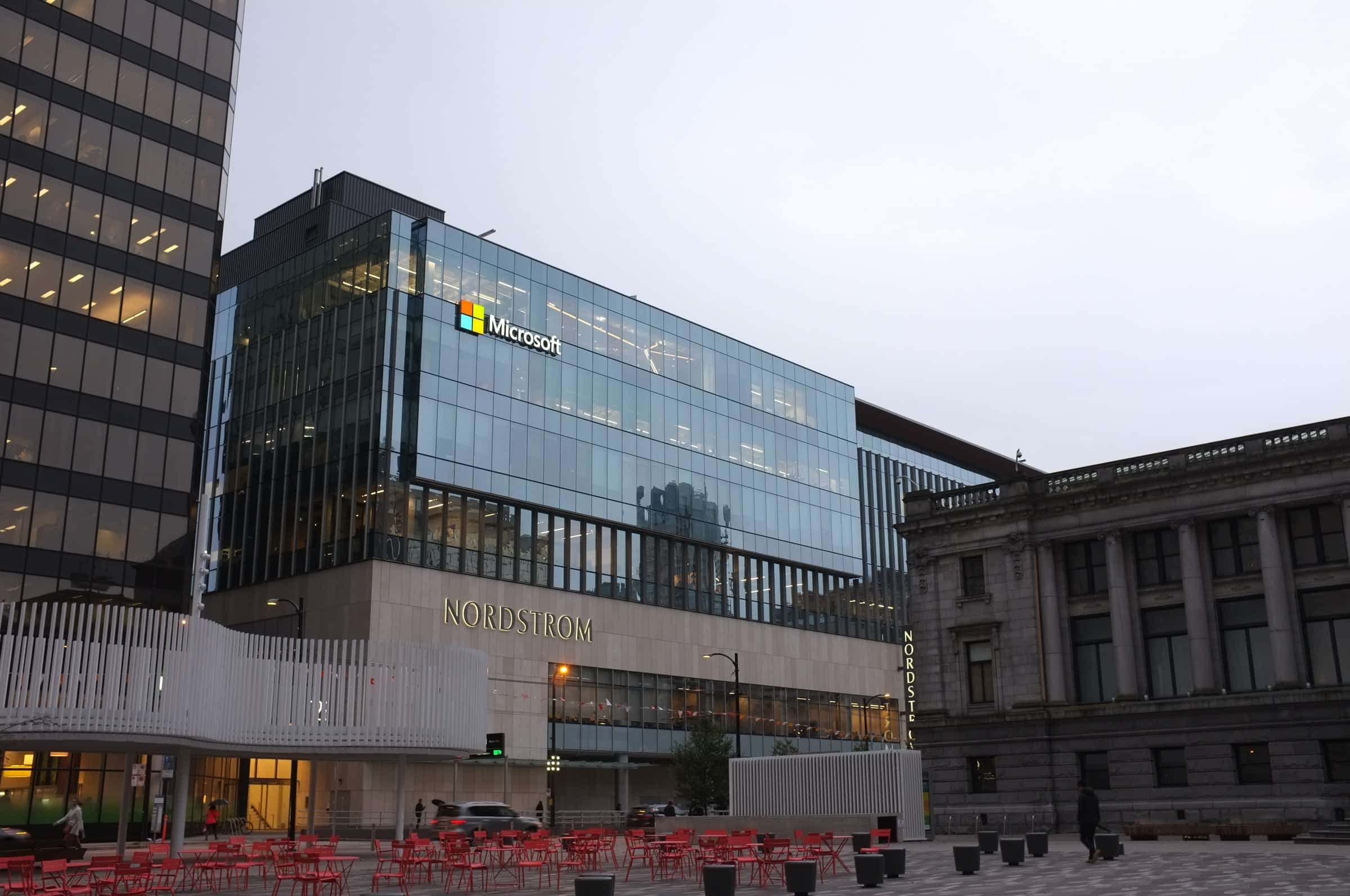 Photographie des bureaux de Microsoft à Vancouver au Canada.