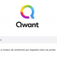 Capture d'écran de la page d'accueil du moteur de recherche Qwant.