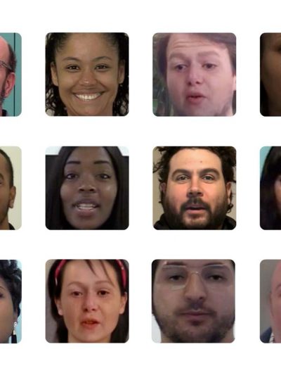 multitudes de visages, certains étant des deepfakes et d'autres non