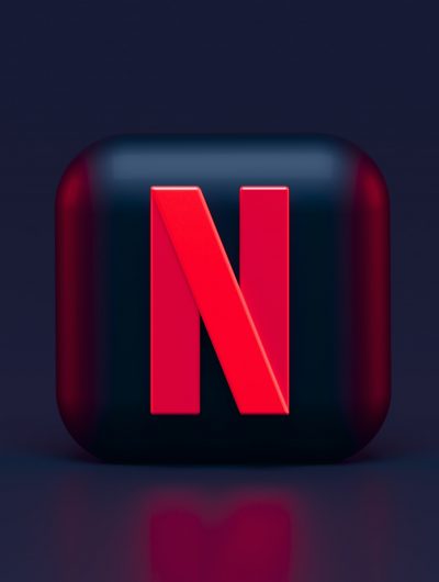 Le logo de Netflix en 3D.