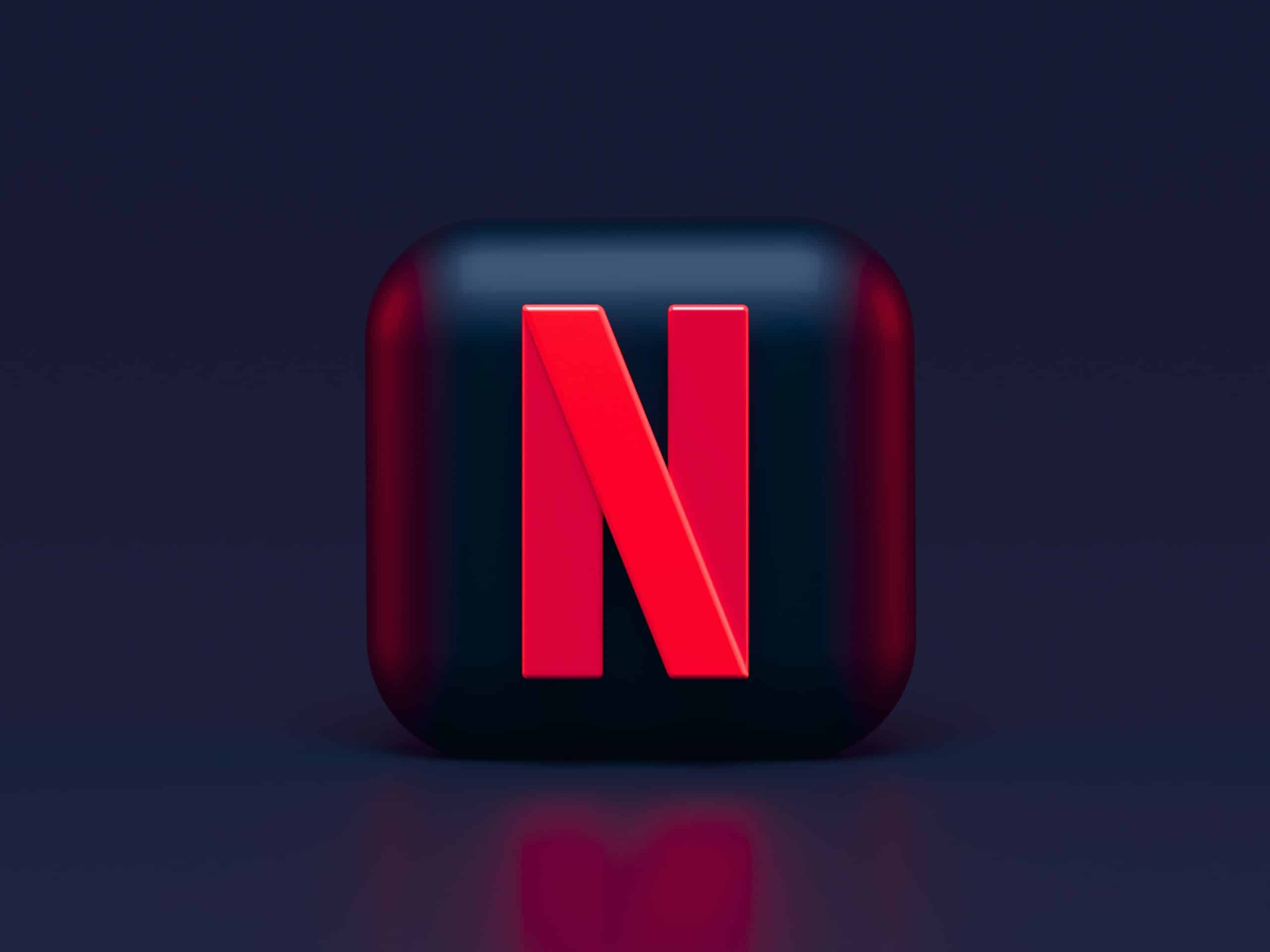 Le logo de Netflix en 3D.
