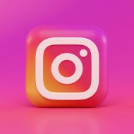 Le logo Instagram en 3D.
