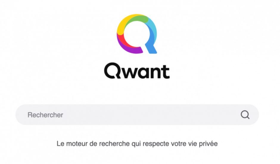 Ecran d'accueil du moteur de recherche Qwant avec sa barre de recherche