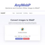 page d'accueil du site AnyWebp